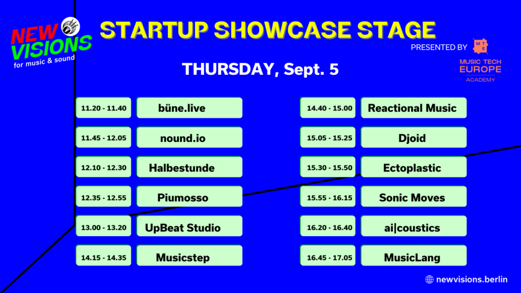 Startup Showcase Stage Sept5, 2024, New visions berlin