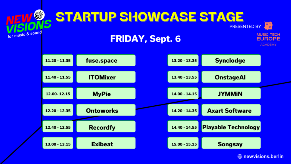 Startup Showcase Stage Sept 6, 2024, New visions berlin
